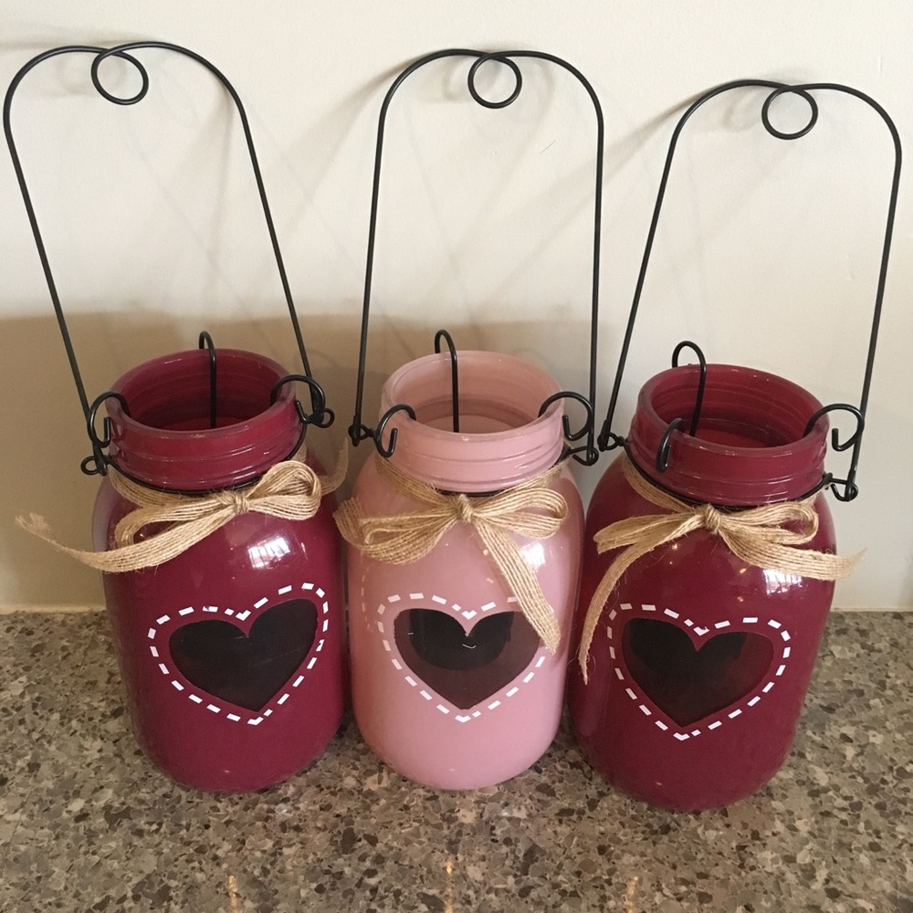 Valentines candleholder/mason jars